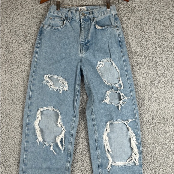 BDG High Rise Baggy Distressed Light Wash Jeans Women’s,Size 26 - Picture 13 of 16